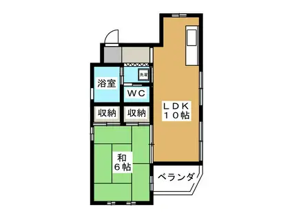 誠厚ビル(1LDK/3階)の間取り写真