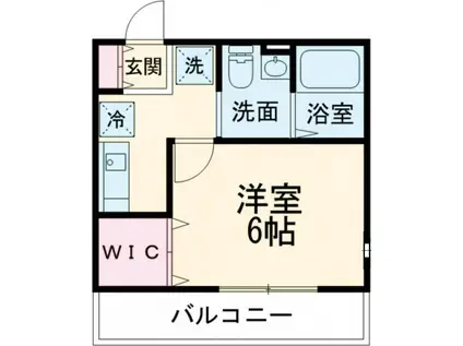 ウエストガーデン越谷恩間(1K/2階)の間取り写真