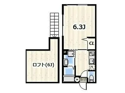 サニーサイド湘南深沢(1K/1階)の間取り写真