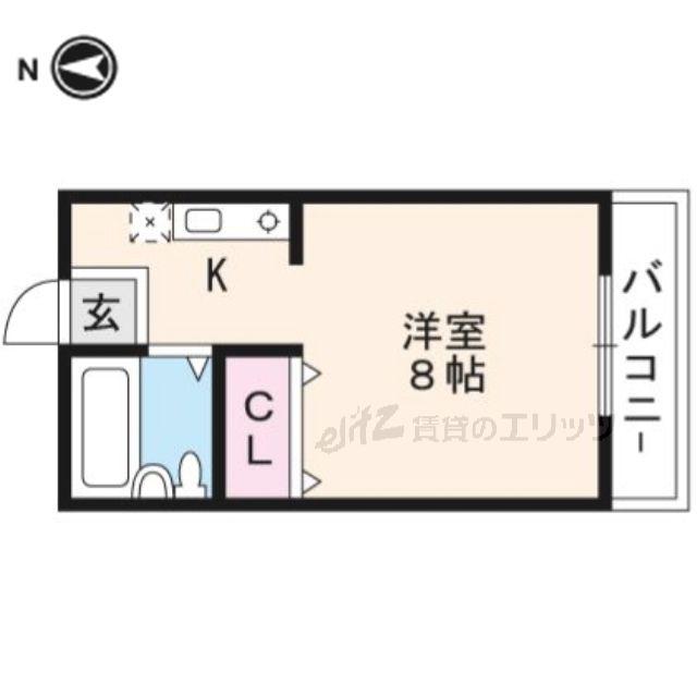 ハイムメルシー幸(1K/2階)の間取り写真