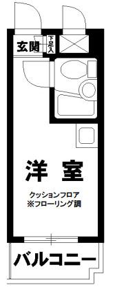 トップルーム道玄坂(ワンルーム/3階)の間取り写真