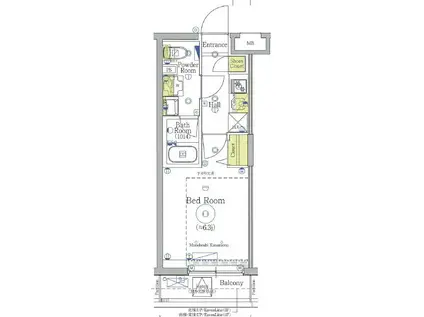 SHOKENレジデンス川崎登戸ウエスト(1K/1階)の間取り写真