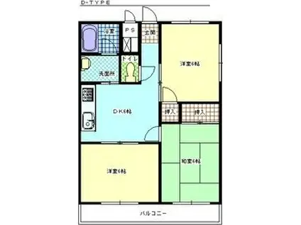 パレスコヨー(3DK/1階)の間取り写真