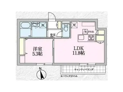 プレジール(1LDK/2階)の間取り写真