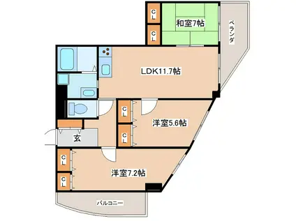 グランドシャトー西明石(3LDK/3階)の間取り写真