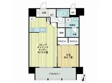 エグゼ博多コンドミニアム(1LDK/4階)の間取り写真