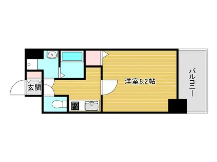 エスグランデ難波グランツ(1K/6階)の間取り写真