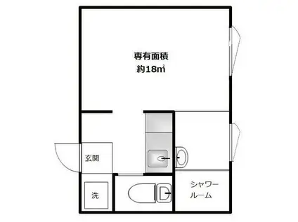 東急東横線 祐天寺駅 徒歩6分 3階建 築15年(ワンルーム/1階)の間取り写真