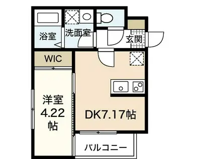 セブンプロート庚午南(1DK/3階)の間取り写真