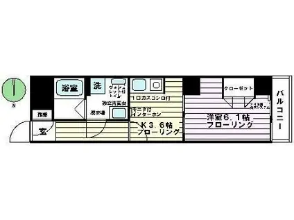 ラハイナ・ハナ(1K/6階)の間取り写真