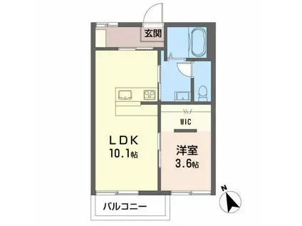 HINOMARU TOWN B(1LDK/1階)の間取り写真