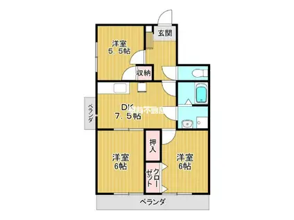 ハヤシビル(3DK/7階)の間取り写真