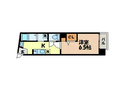 ヒルズ次男坊(1K/4階)の間取り写真