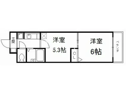 メゾン・ドゥースール(2K/5階)の間取り写真