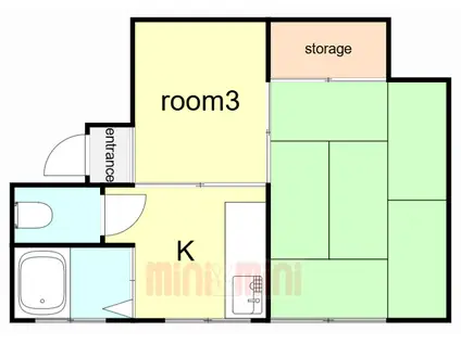 マンション二見(2K/3階)の間取り写真