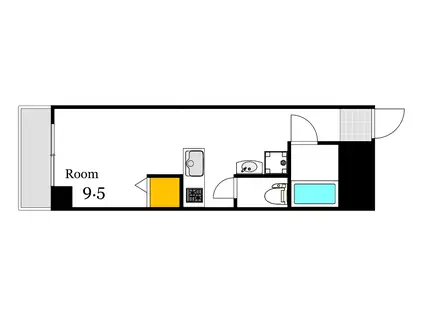 サンライズ河原町(1K/2階)の間取り写真