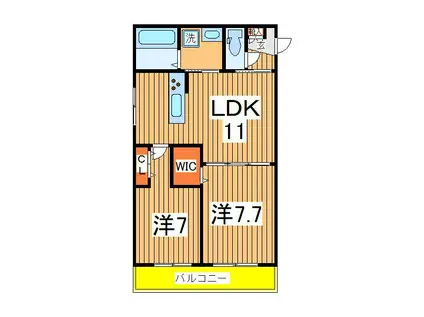 メゾンブランシュ北柏(2LDK/2階)の間取り写真