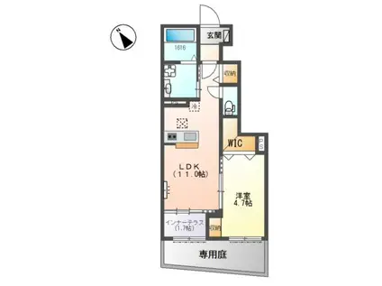 別府町新野辺アパート(1LDK/1階)の間取り写真