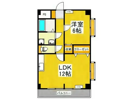 フォルテシムラA(1LDK/2階)の間取り写真