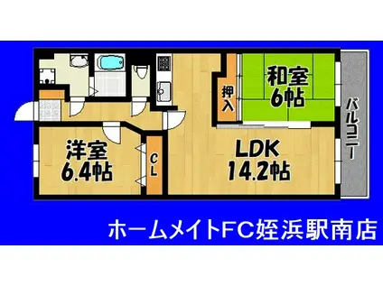 ヴェラカーサつつじヶ丘(2LDK/5階)の間取り写真