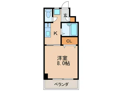 ドミールイースト(1K/3階)の間取り写真