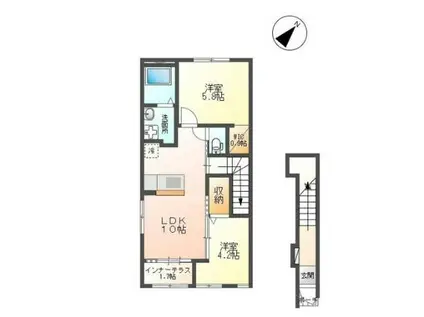 グリーン(2LDK/2階)の間取り写真
