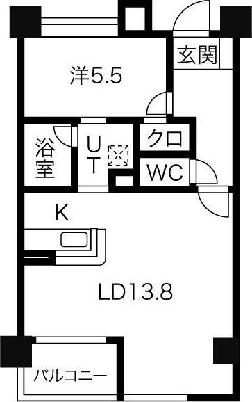 レヴァンテ(1LDK/9階)の間取り写真