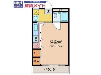 大海マンション(ワンルーム/3階)の間取り写真