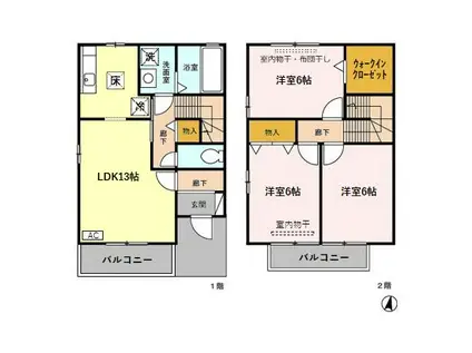 ヴィヴレ(3LDK/1階)の間取り写真