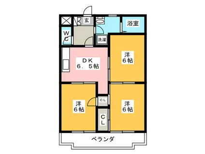 ルミエール若森 I(3DK/2階)の間取り写真