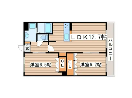 エトワール南仙台II(2LDK/3階)の間取り写真
