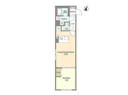 ウェルスクエアイズム駒込(1LDK/2階)の間取り写真