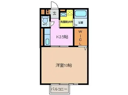 エクセランボワ(1K/2階)の間取り写真