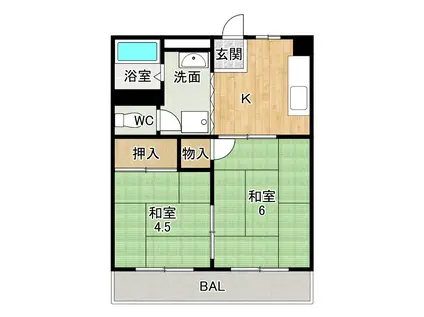 平治マンション(2K/3階)の間取り写真