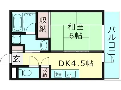 ウエスギスクエア(1DK/5階)の間取り写真