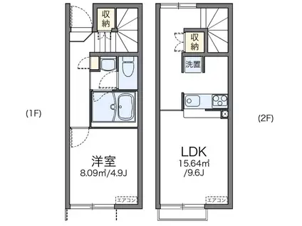 サングリーン経堂(1LDK/1階)の間取り写真
