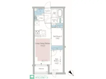 アーバネックス文京小石川(2LDK/1階)の間取り写真