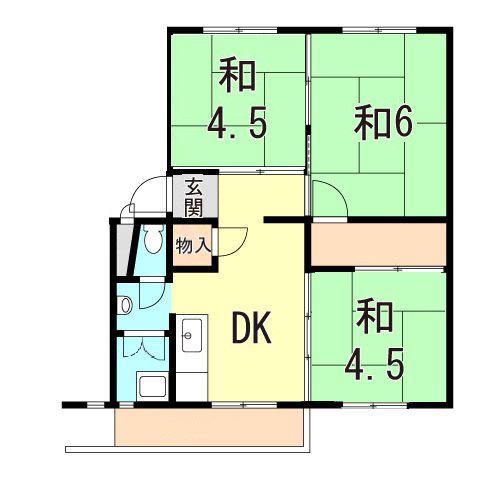 東垂水南(3DK/5階)の間取り写真