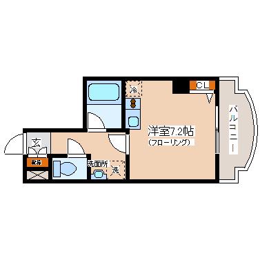 ラポール勾当台(ワンルーム/7階)の間取り写真