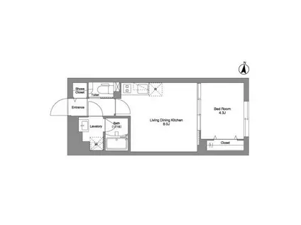 タスキ リシェス 池上(1LDK/1階)の間取り写真