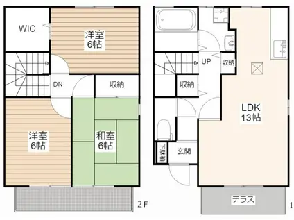 ファミールA(3LDK/1階)の間取り写真