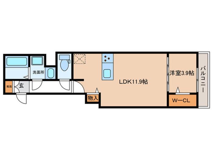 LAMAISON大池町(1LDK/2階)の間取り写真