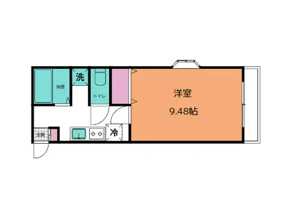 ロイヤルハイツ泉中央II(1K/1階)の間取り写真