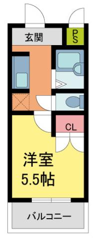 クリスタルカーサII(1K/3階)の間取り写真