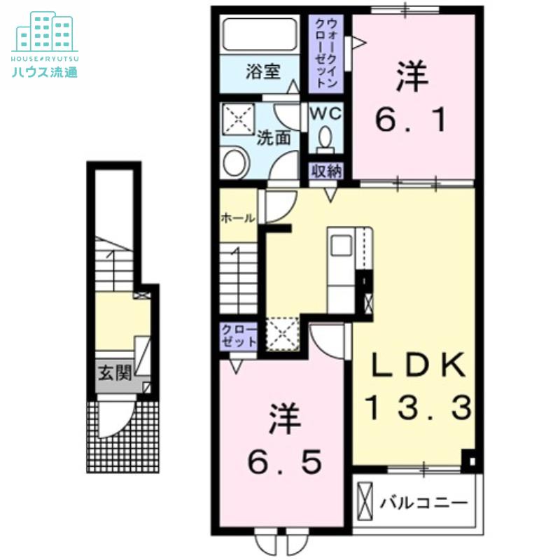 ビルネ II(2LDK/2階)の間取り写真
