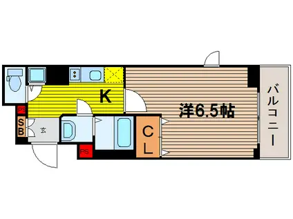 アジリア天満橋(1K/8階)の間取り写真
