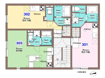 アウル南千住(ワンルーム/3階)の間取り写真