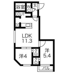 レジェーロ(2LDK/4階)の間取り写真