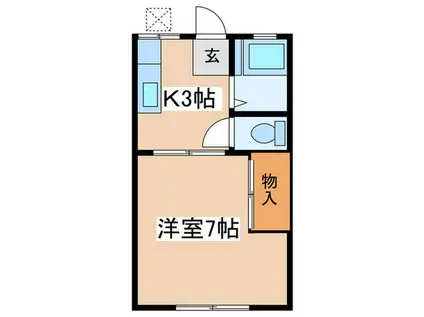 タキモトハイム(1K/1階)の間取り写真