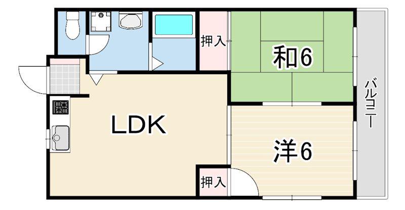 バンベールコート(2LDK/3階)の間取り写真